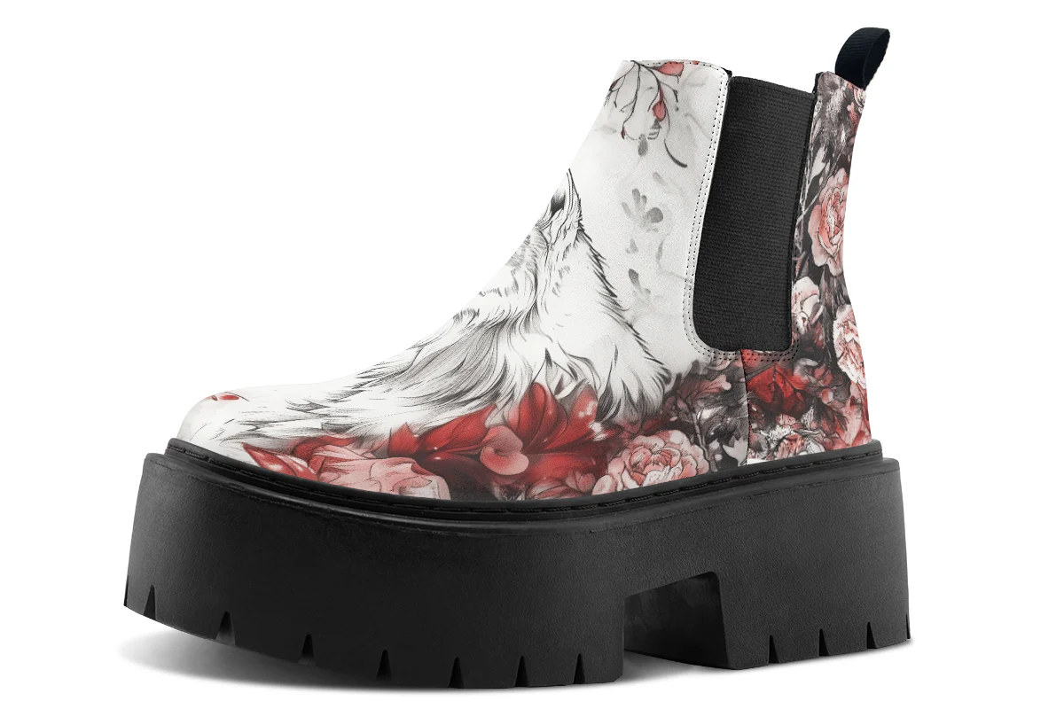 Crimson Wolf Platform Chelsea Boots - Image 3