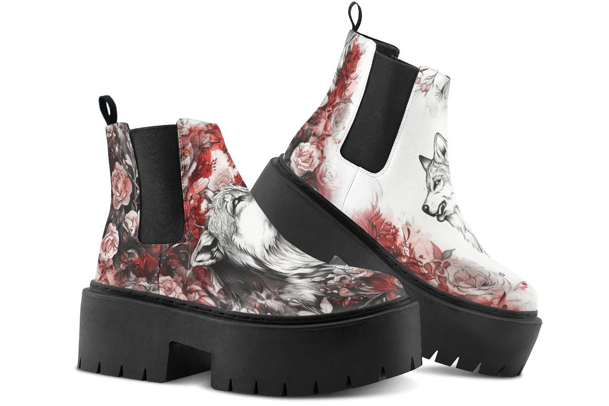 Crimson Wolf Platform Chelsea Boots - Image 4
