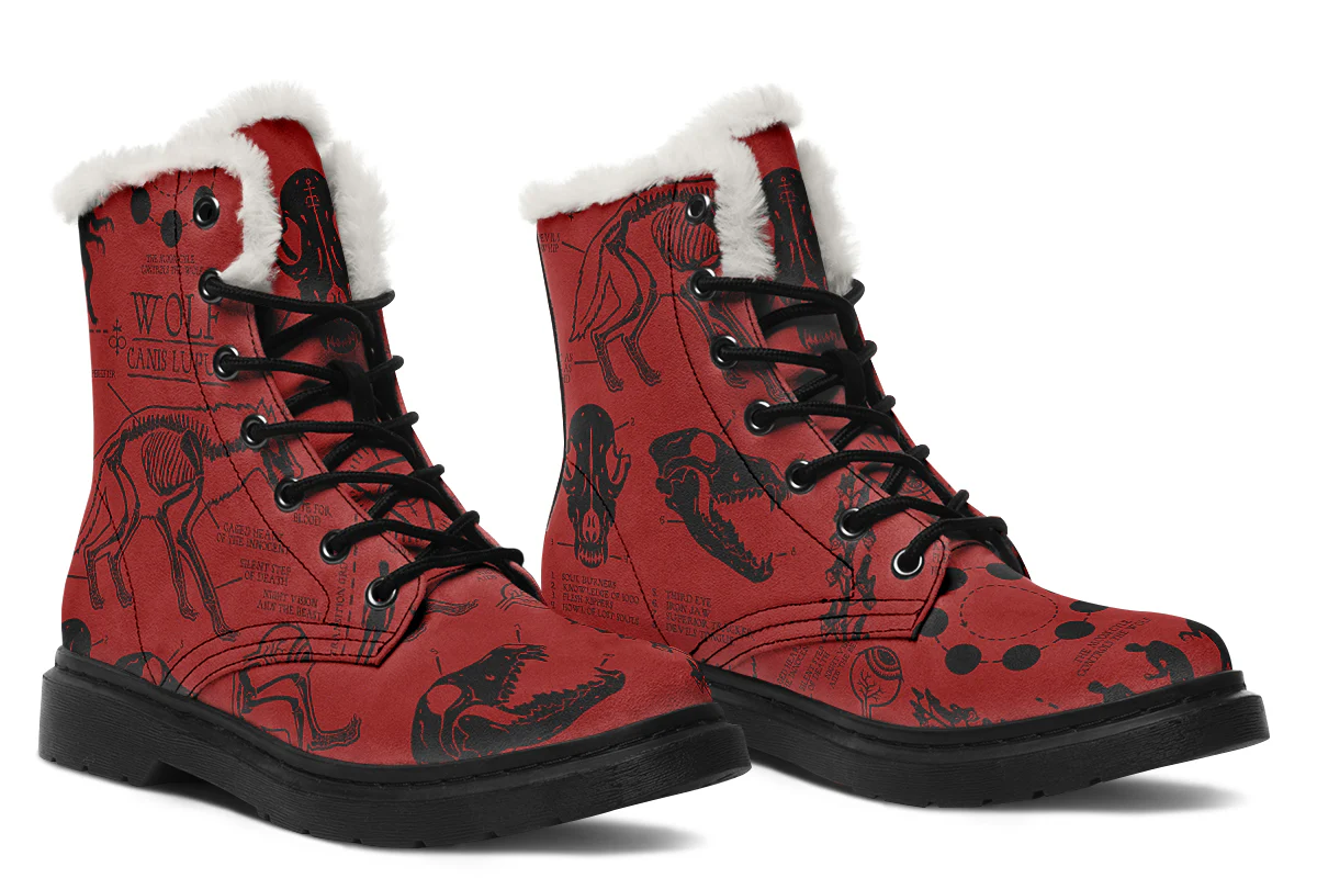 Crimson Wolf Study Winter Boots - Image 6