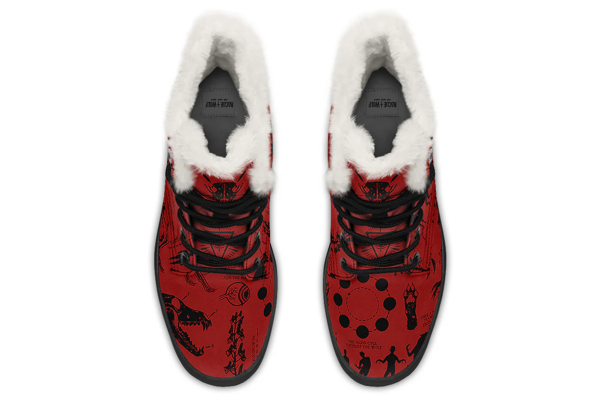 Crimson Wolf Study Winter Boots - Image 7