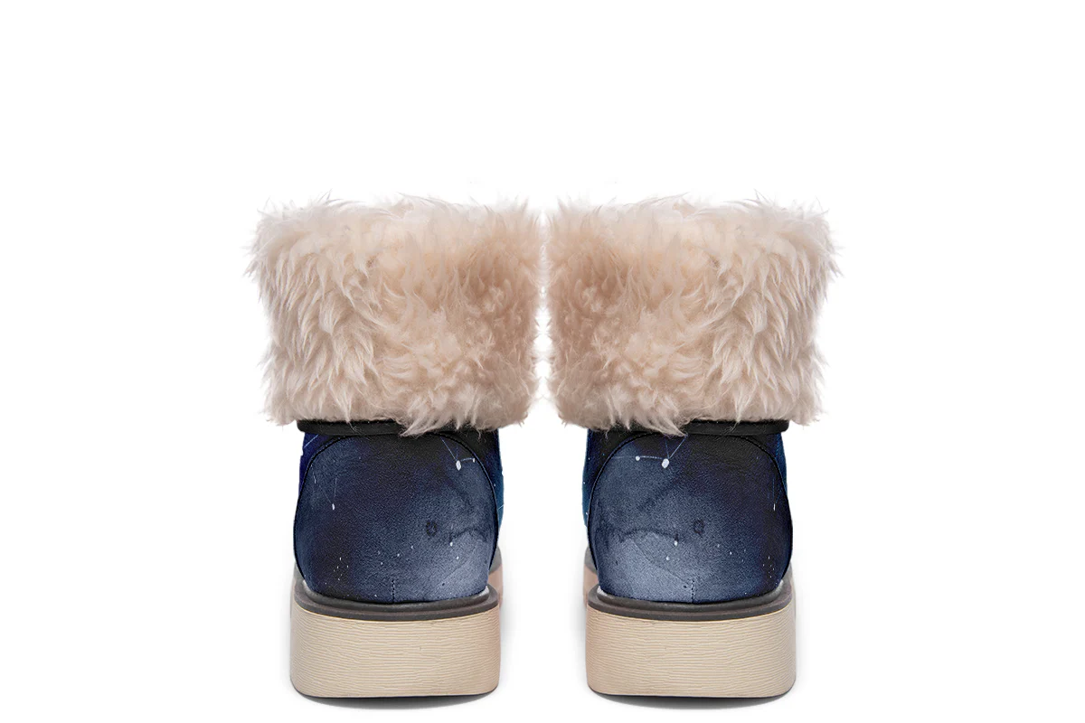 Deep Blue Fold Over Winter Boots - Image 13