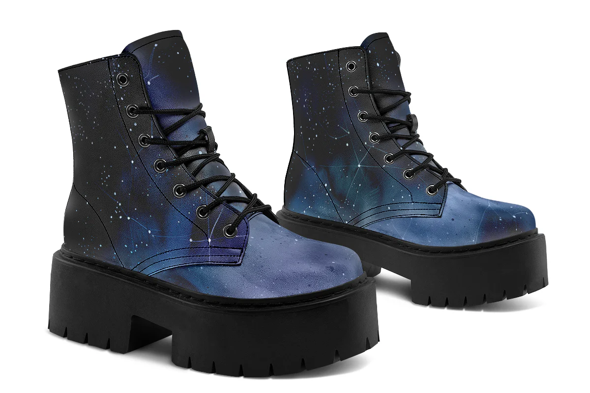 Deep Blue Platform Boots - Image 4