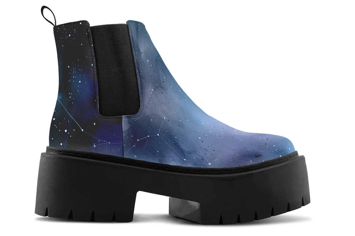 Deep Blue Platform Chelsea Boots - Image 2