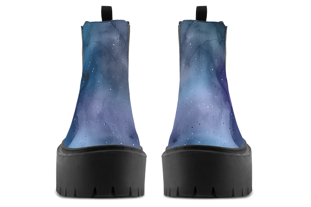 Deep Blue Platform Chelsea Boots - Image 7