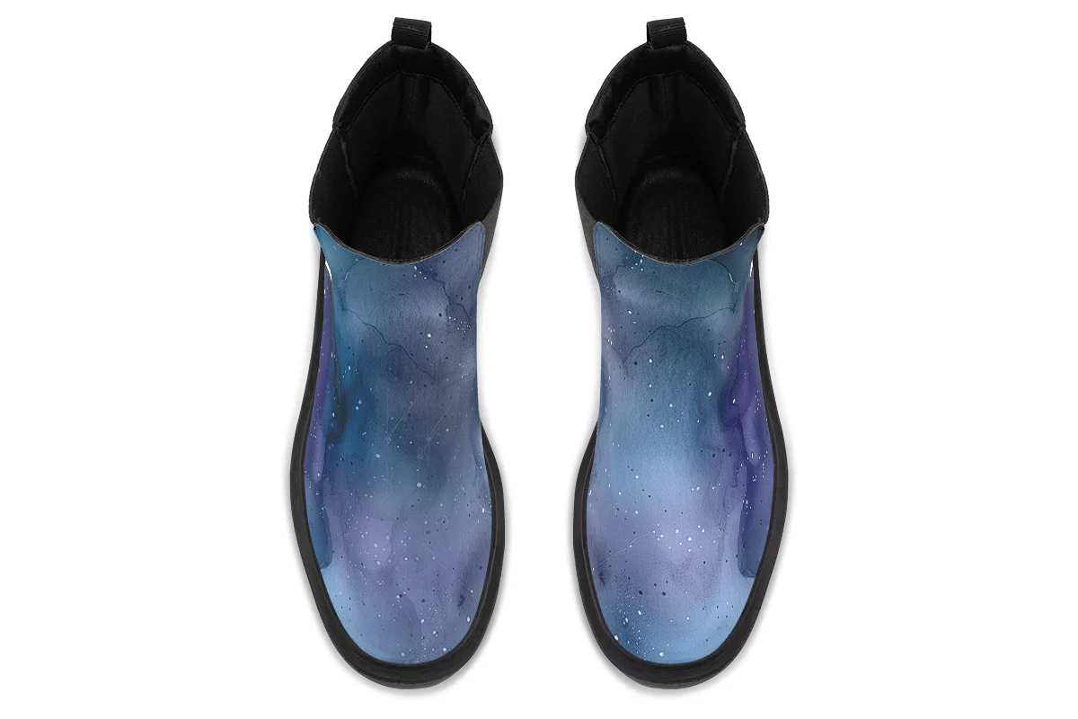 Deep Blue Platform Chelsea Boots - Image 8