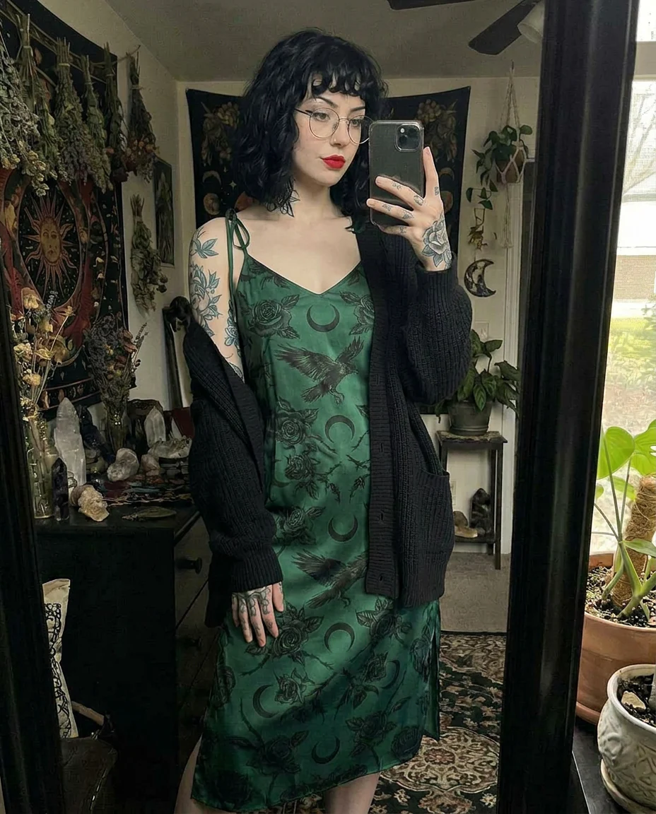 Emerald Night Slip Dress - Image 5