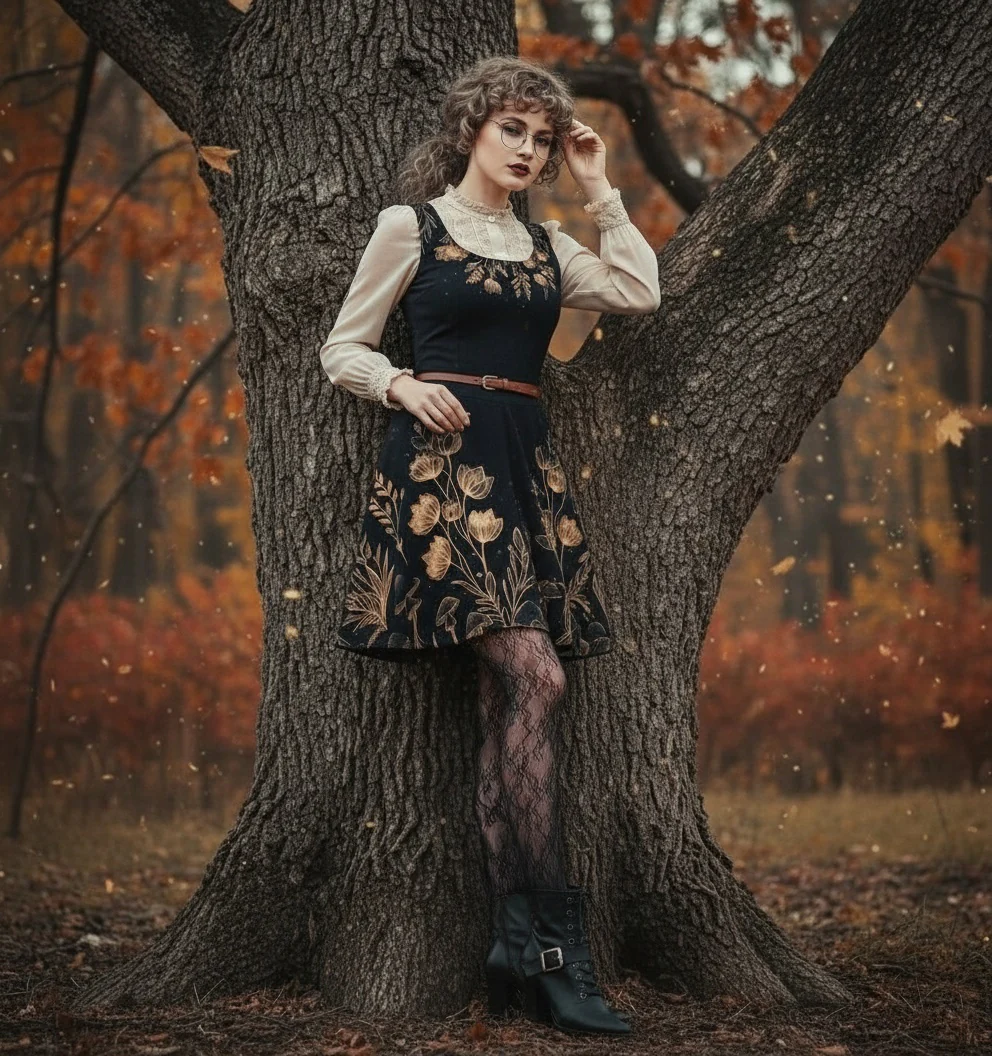 Folium Obscura Skater Dress - Image 9