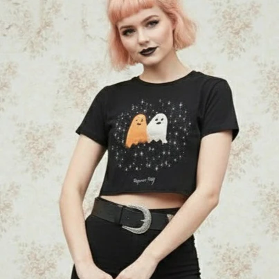 Ghost Besties Short Sleeve Crop Top - Image 8