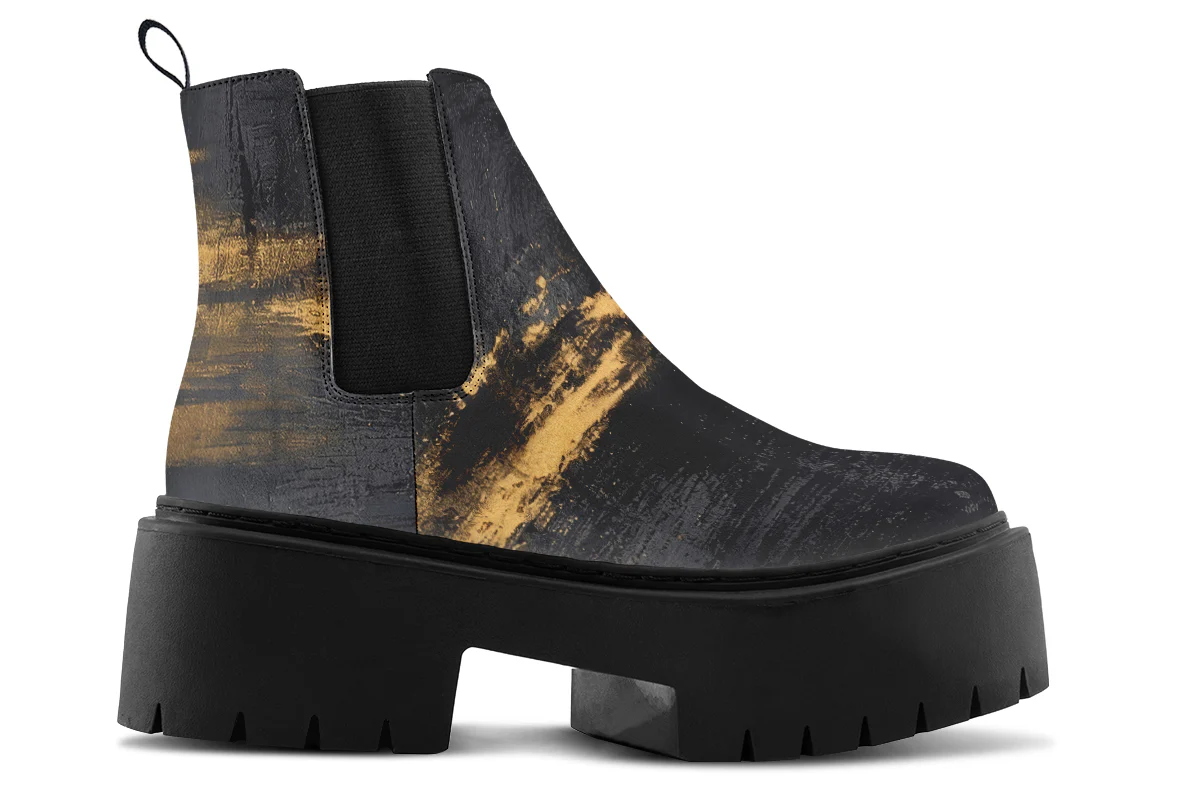 Gilded Obsidian Platform Chelsea Boots - Image 3