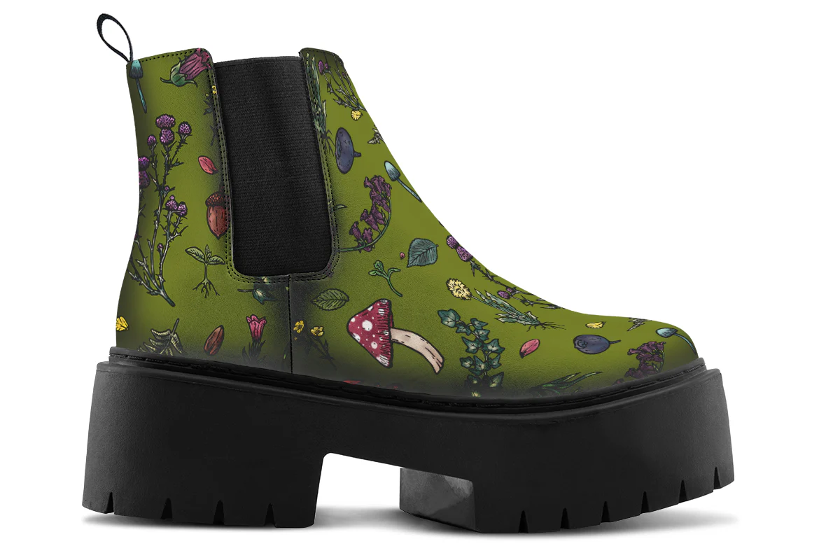 Green Herbology Platform Chelsea Boots - Image 2