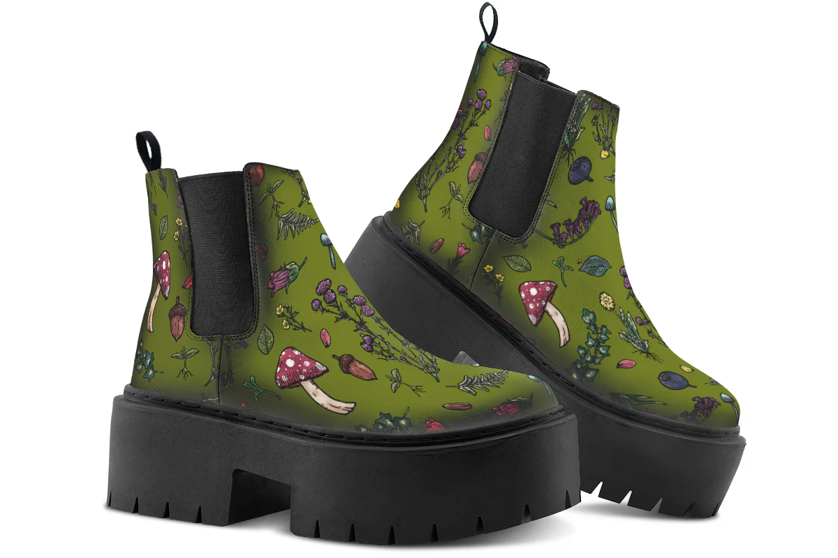Green Herbology Platform Chelsea Boots - Image 4