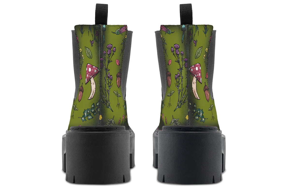 Green Herbology Platform Chelsea Boots - Image 6