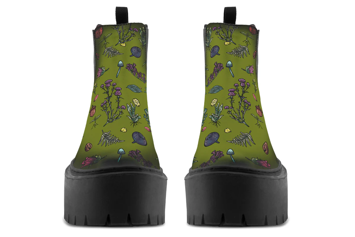 Green Herbology Platform Chelsea Boots - Image 7