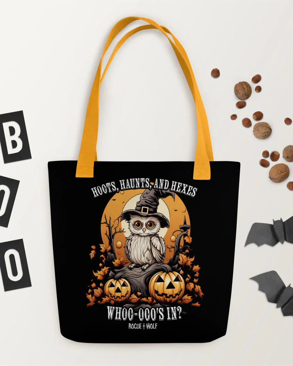 Hoots, Haunts, and Hexes Tote Bag - Image 3