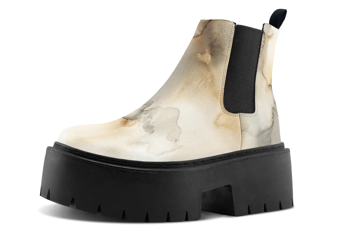 Ivory Dune Platform Chelsea Boots - Image 3