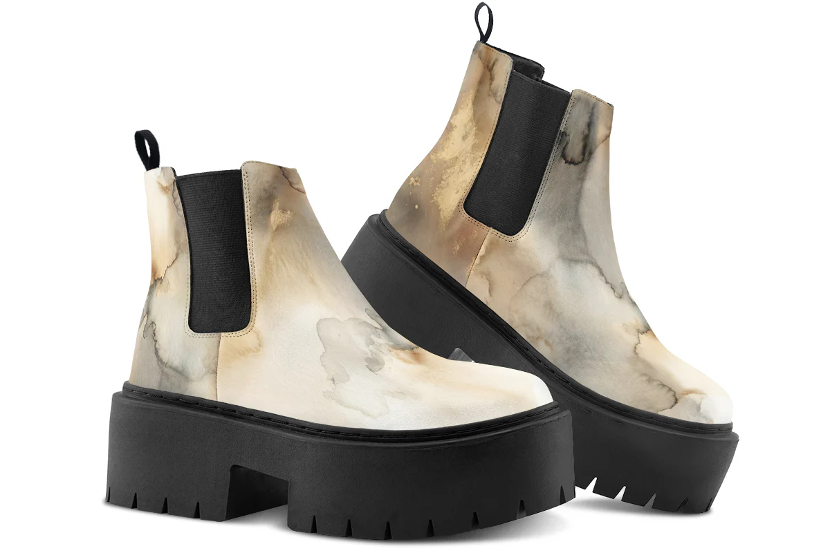 Ivory Dune Platform Chelsea Boots - Image 4