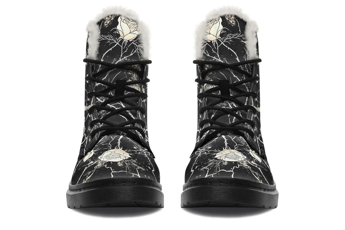 Ivory Kintsugi Rose Winter Boots - Image 3