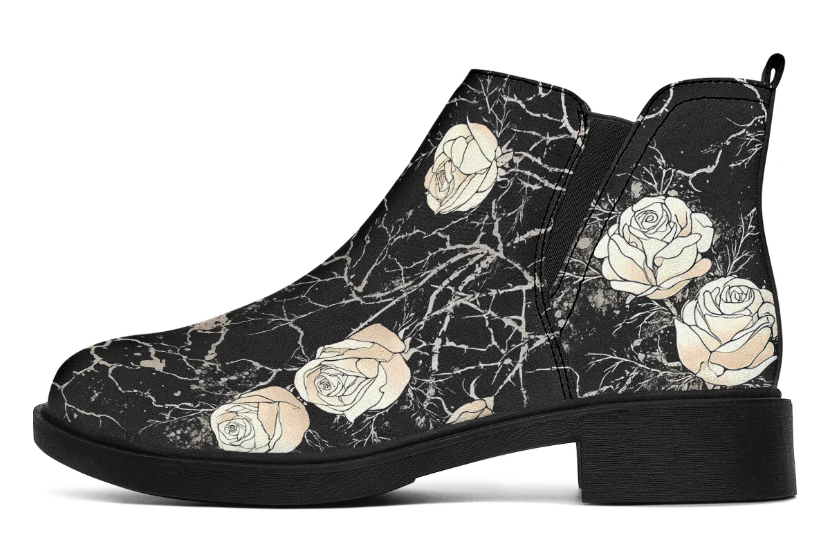 Ivory Kintsugi Rose Chelsea Boots