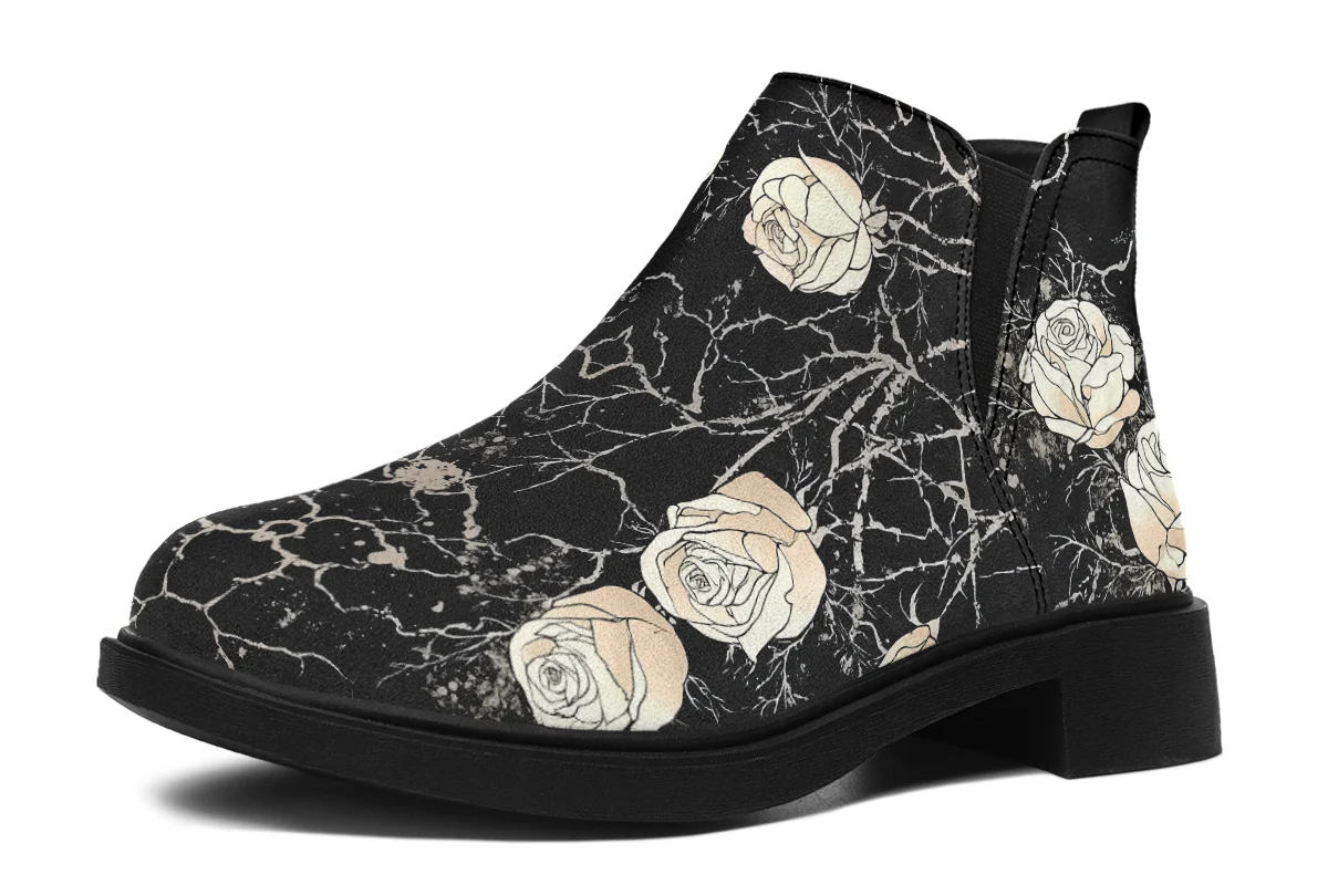 Ivory Kintsugi Rose Chelsea Boots - Image 2
