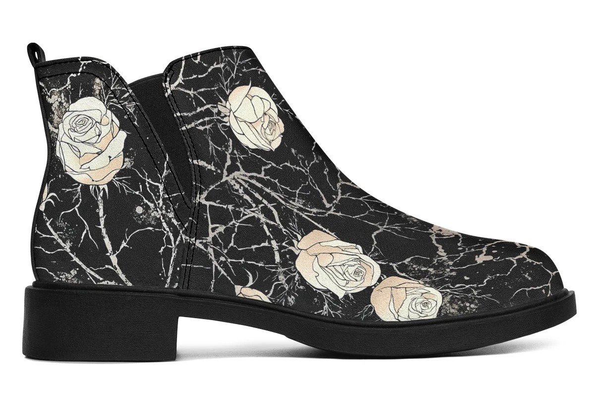 Ivory Kintsugi Rose Chelsea Boots - Image 3
