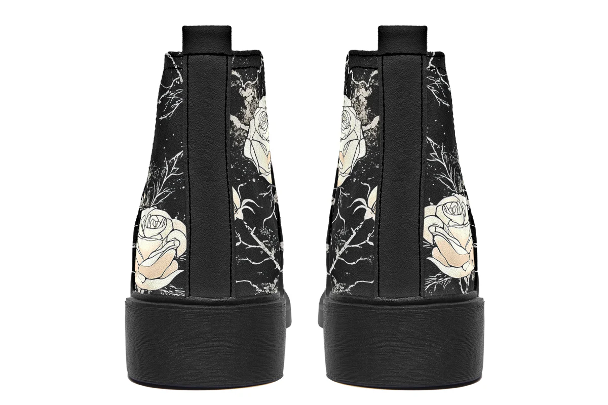 Ivory Kintsugi Rose Chelsea Boots - Image 5