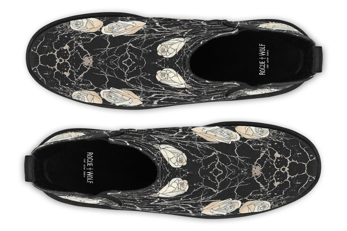 Ivory Kintsugi Rose Chelsea Boots - Image 6