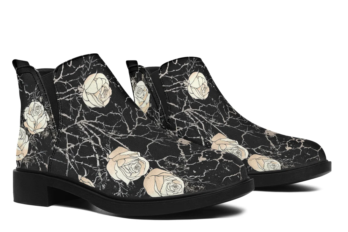 Ivory Kintsugi Rose Chelsea Boots - Image 8