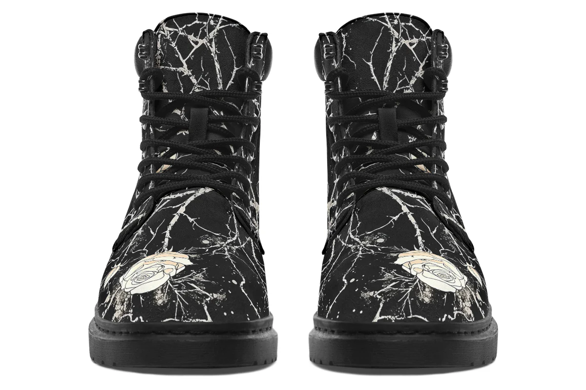 Ivory Kintsugi Rose Classic Boots - Image 4