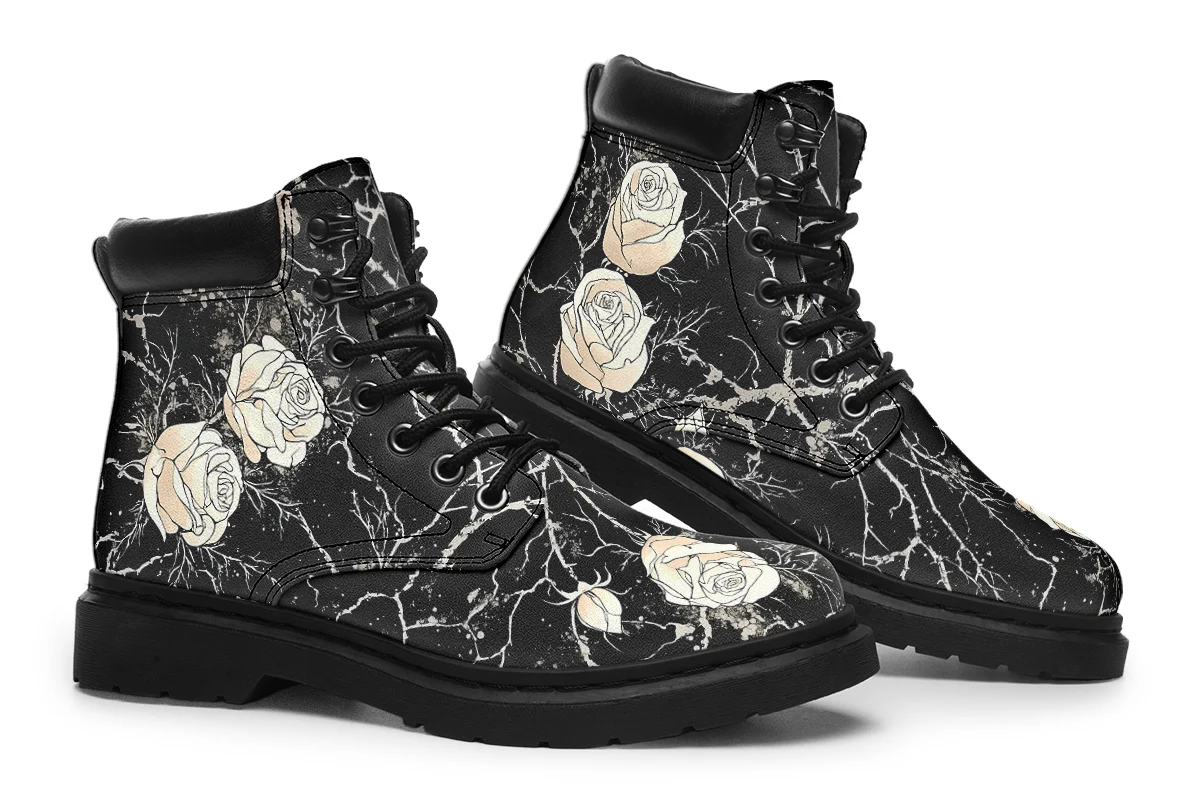 Ivory Kintsugi Rose Classic Boots - Image 7