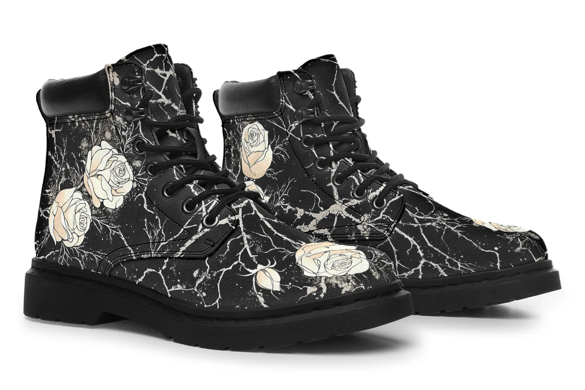 Ivory Kintsugi Rose Classic Boots - Image 8