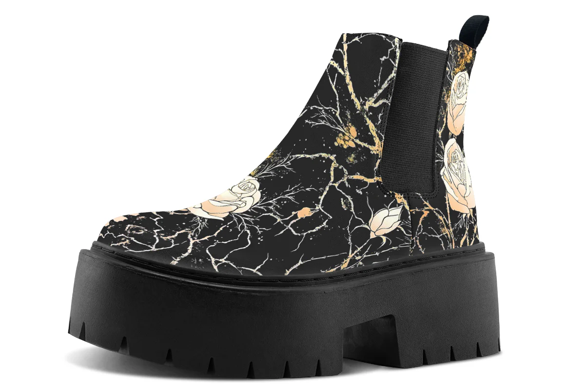 Kintsugi Rose Platform Chelsea Boots - Image 2
