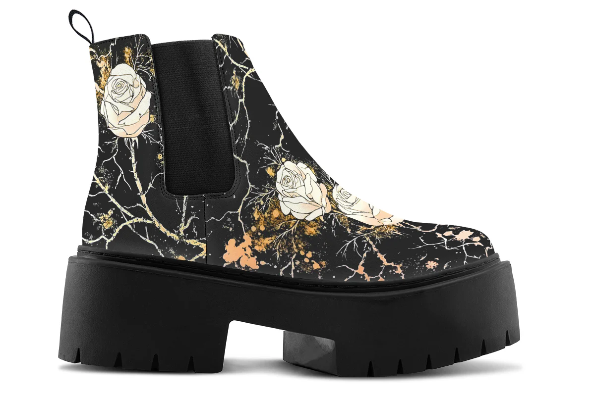 Kintsugi Rose Platform Chelsea Boots - Image 3
