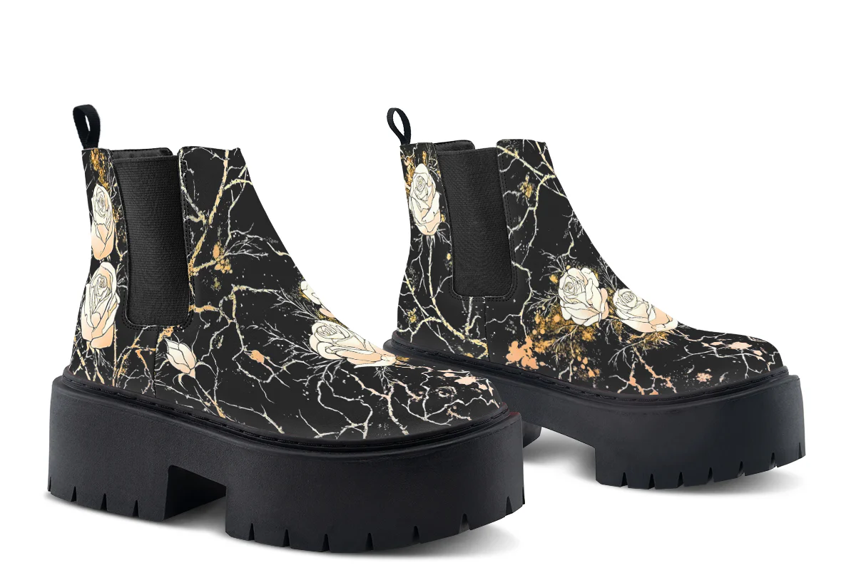 Kintsugi Rose Platform Chelsea Boots - Image 5