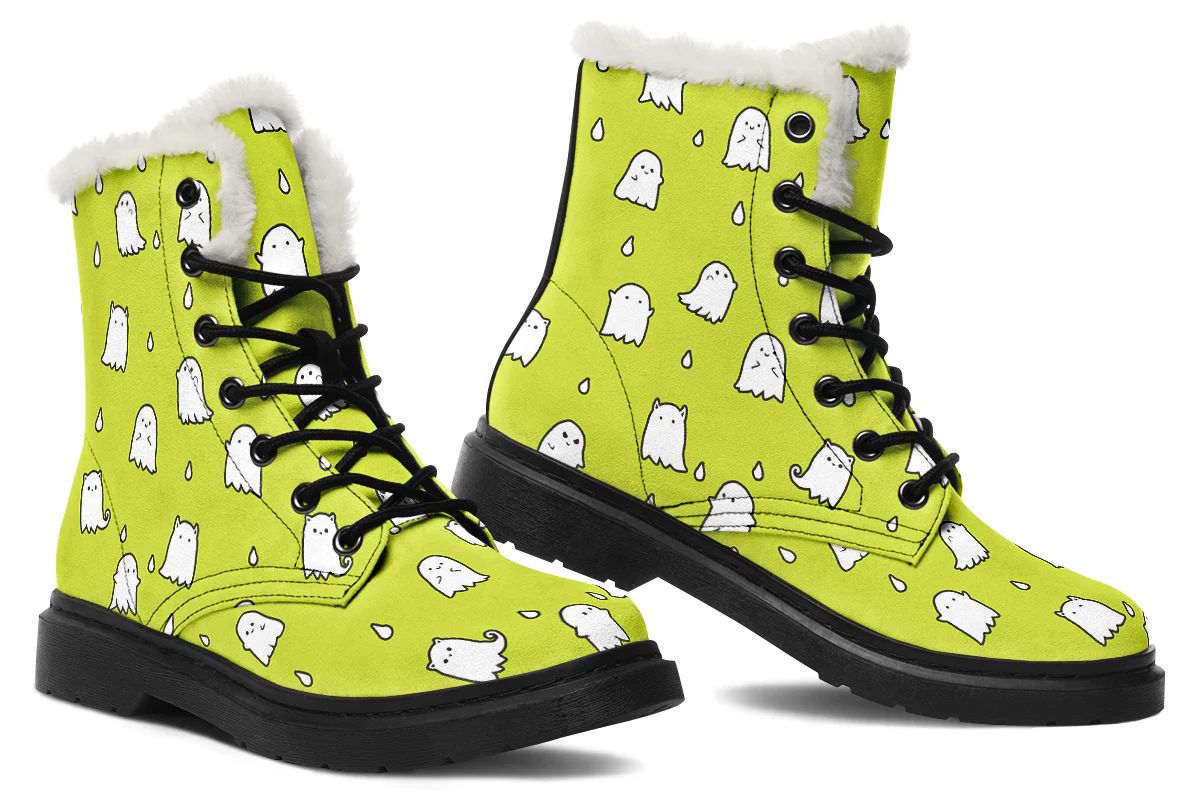Lime Ghost Party Winter Boots - Image 5