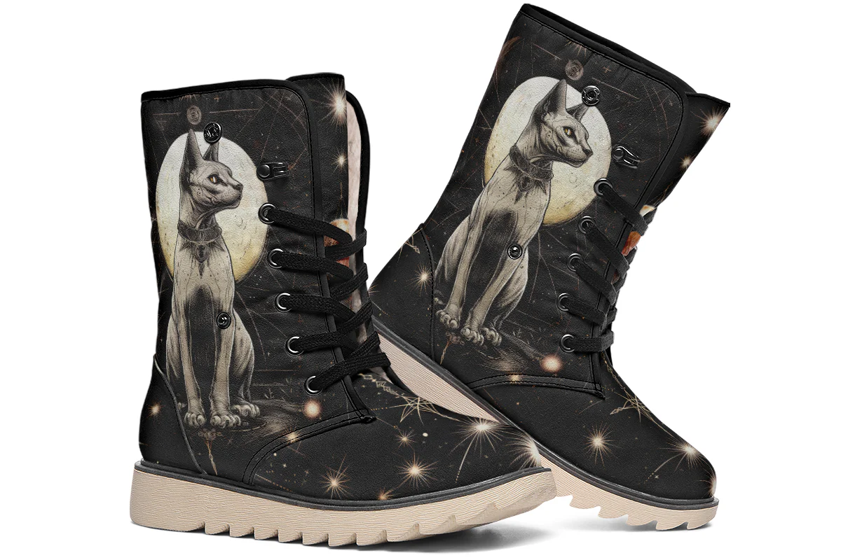 Lunar Sphynx Cat Fold Over Winter Boots - Image 7