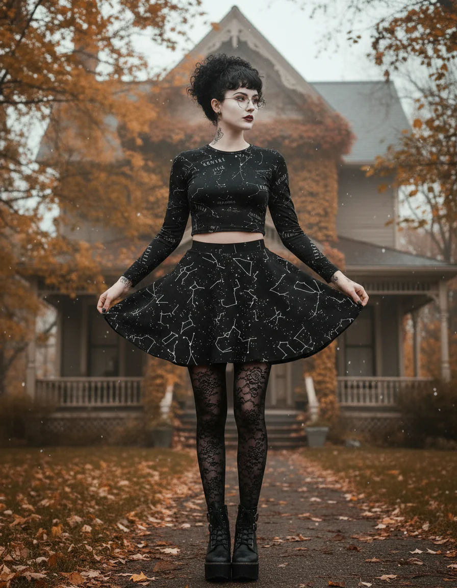 Midnight Atlas Skater Skirt - Image 7