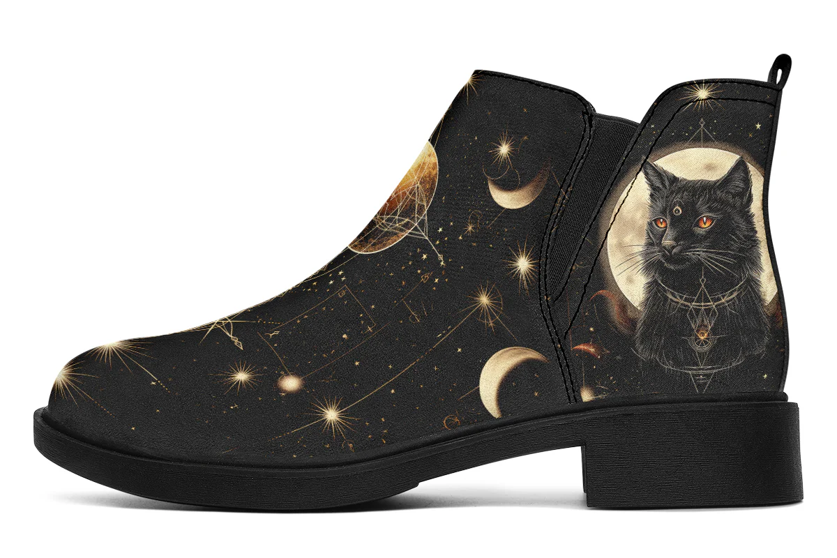Midnight Cat Chelsea Boots