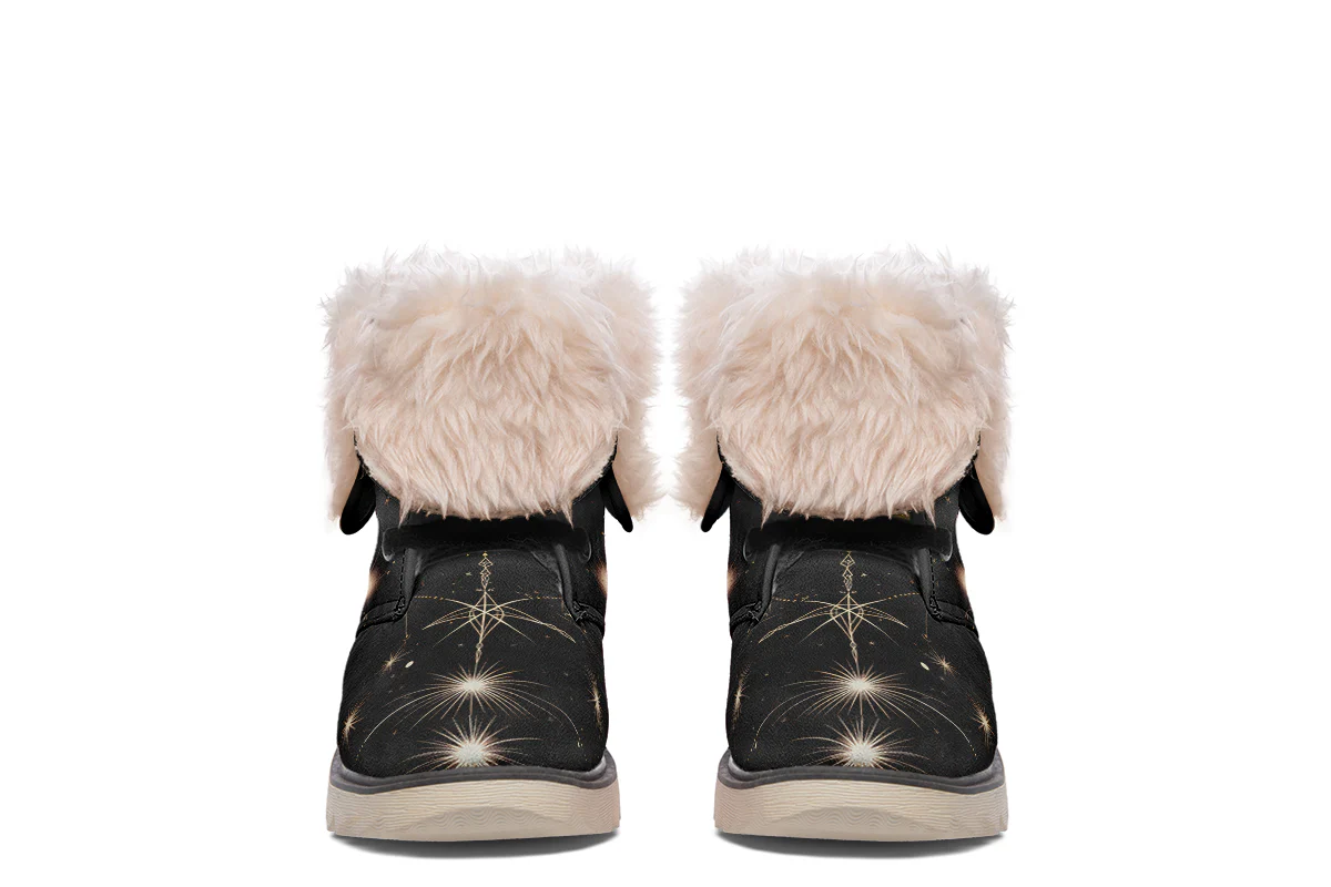 Midnight Cat Fold Over Winter Boots - Image 12