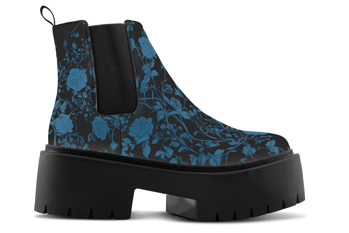 Midnight Rose Romance Platform Chelsea Boots - Image 2