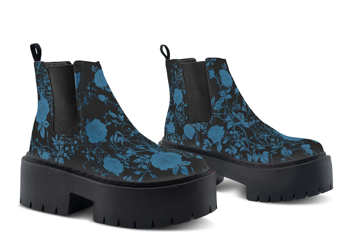Midnight Rose Romance Platform Chelsea Boots - Image 5