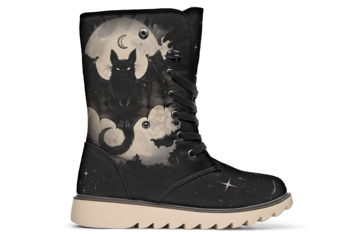 Moonlit Bat Fold Over Winter Boots - Image 2