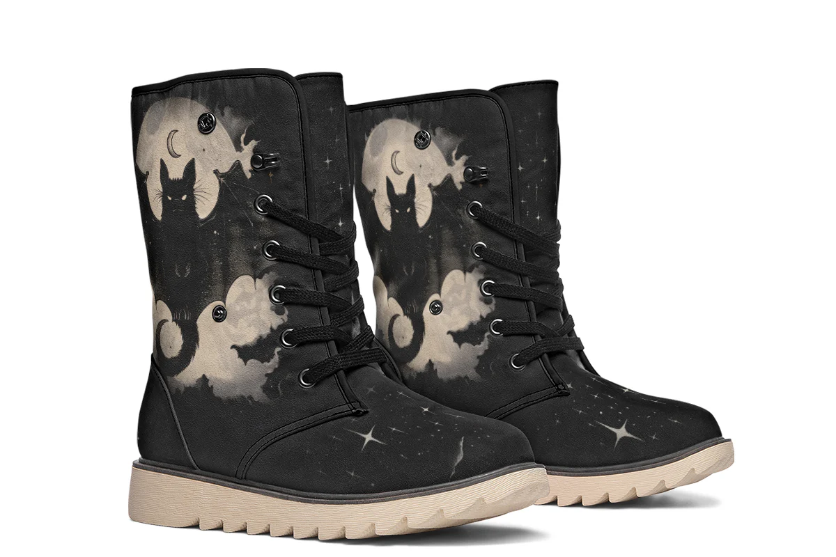 Moonlit Bat Fold Over Winter Boots - Image 8