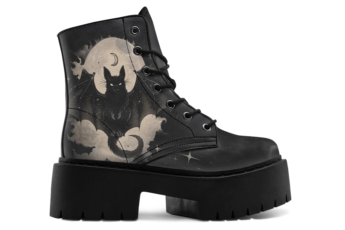Moonlit Bat Platform Boots - Image 3