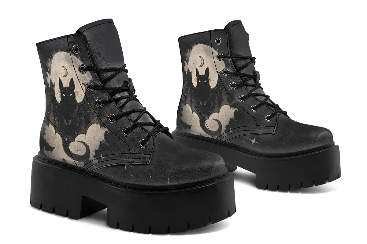 Moonlit Bat Platform Boots - Image 4