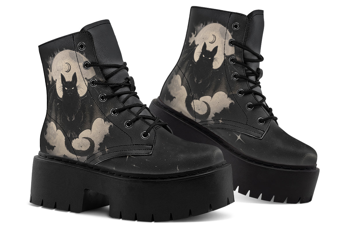 Moonlit Bat Platform Boots - Image 5