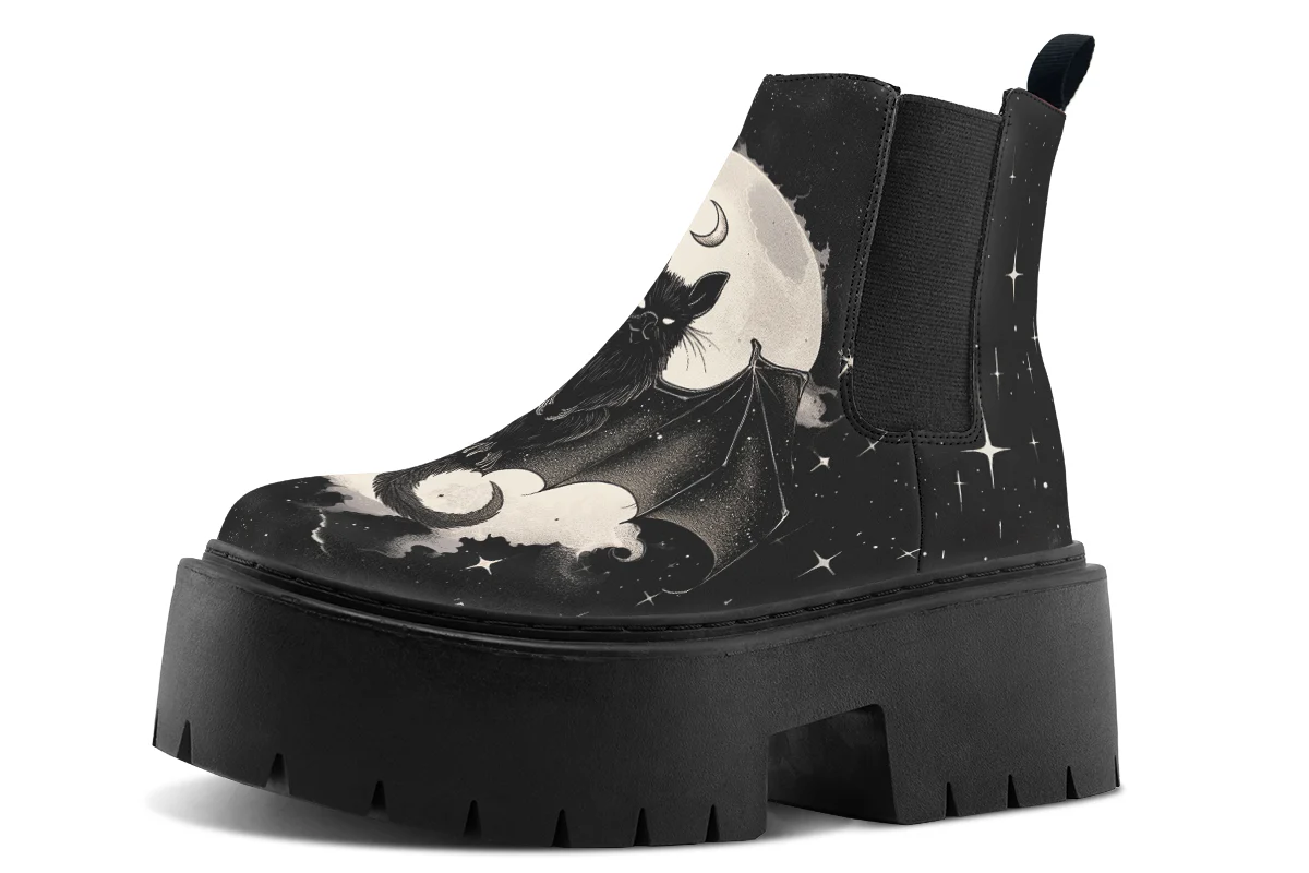 Moonlit Bat Platform Chelsea Boots - Image 3