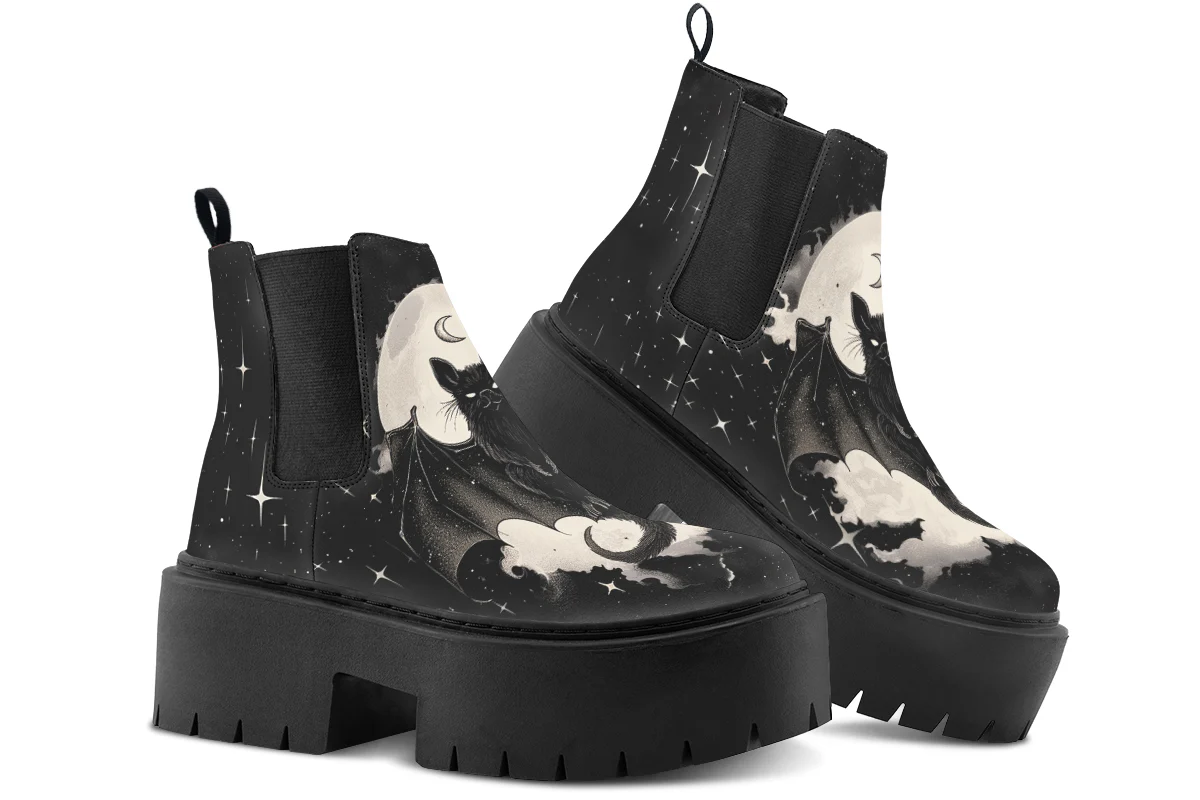 Moonlit Bat Platform Chelsea Boots - Image 4