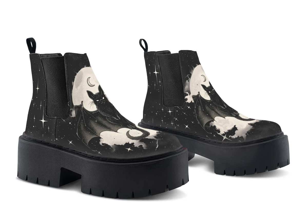 Moonlit Bat Platform Chelsea Boots - Image 5