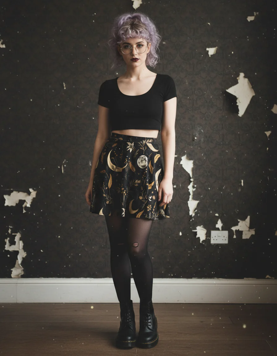 Moonlit Botanica Skater Skirt - Image 3