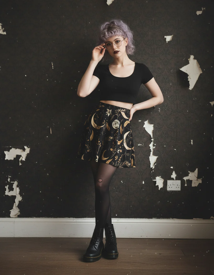Moonlit Botanica Skater Skirt - Image 5